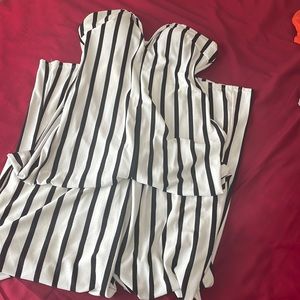 Black and white jumpsuit from fashion nova . Size L.